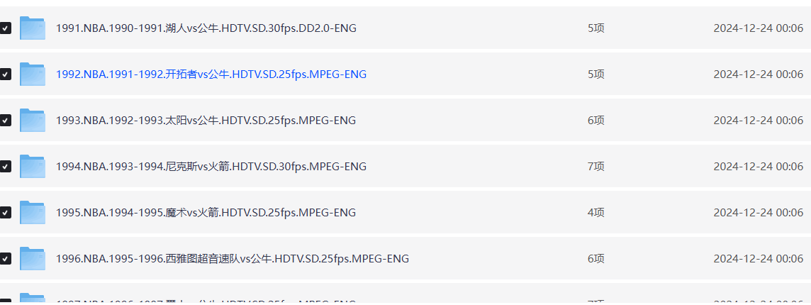 NBA总决赛原版视频 (1991-2021) 1080P【中英解说】861G
